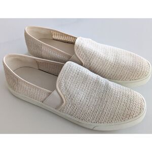 Vince Women's Blair 5 Slip On Loafer Sneakers Perforated Slip On Beige Size 8